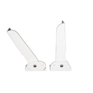 Fold-Up Seat Bolster Brackets — White Powder-Coated Aluminum (Pair)